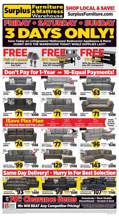 Surplus Furniture & Mattress Warehouse (Red Deer) Flyer June 30 to July 6