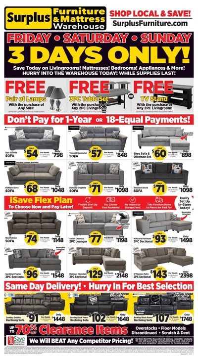 Surplus Furniture & Mattress Warehouse (Regina, Saskatoon, Prince Albert) Flyer June 30 to July 6