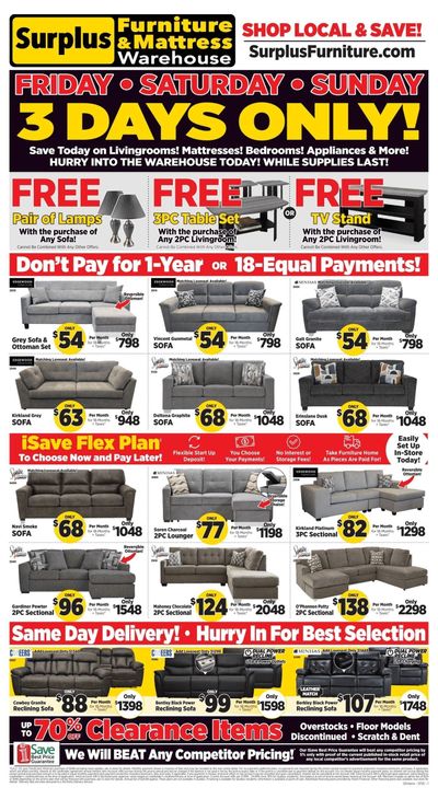 Surplus Furniture & Mattress Warehouse (S. ON) Flyer June 30 to July 6