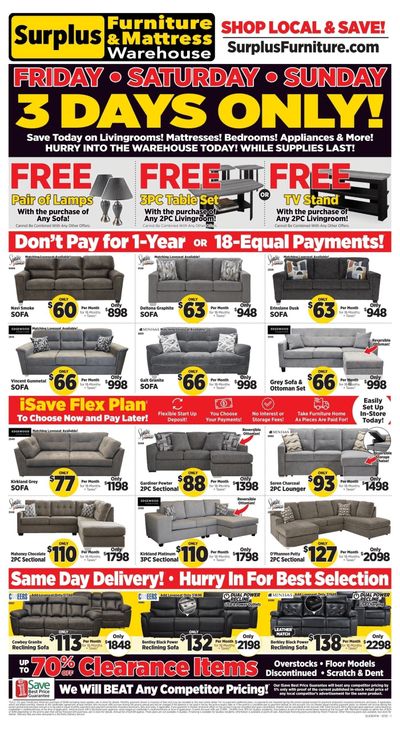 Surplus Furniture & Mattress Warehouse (St. John's, Corner Brook, Grand Falls Windsor) Flyer June 30 to July 6