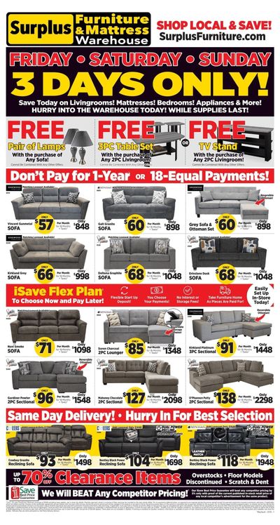 Surplus Furniture & Mattress Warehouse (Thunder Bay) Flyer June 30 to July 6