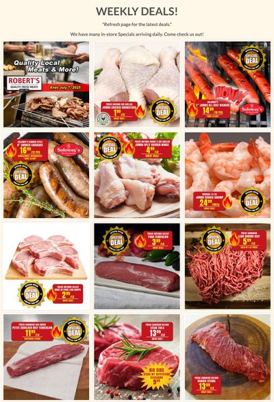Robert's Fresh and Boxed Meats Flyer July 1 to 7 Robert's Fresh and Boxed Meats Flyer July 1 to 7