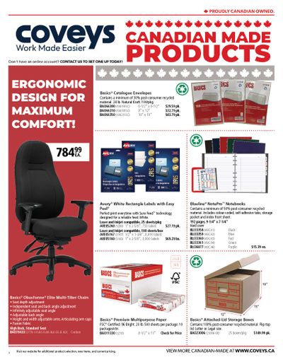 Covey Basics Canadian Made Products Flyer July 1 to 31
