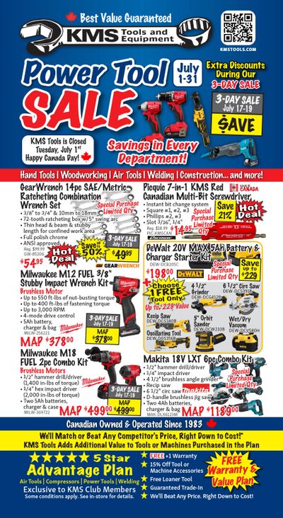 KMS Tools and Equipment Flyer July 1 to 31 KMS Tools and Equipment Flyer July 1 to 31
