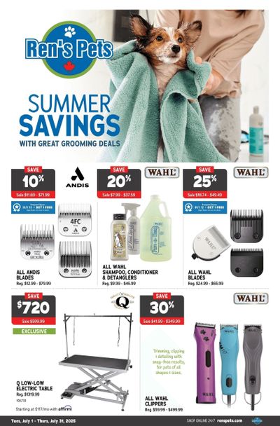 Ren's Pets Summer Savings Flyer July 1 to 31