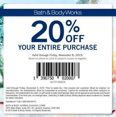 Bath & Body Works Canada Deals: 2 FREE Candles + Save 20% off your Entire Purchase with Coupon + More!