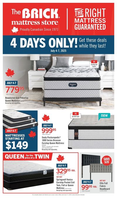 The Brick Mattress Store Flyer July 2 to 16