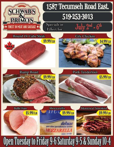 Schwab's & Primo's Flyer July  2 to 6