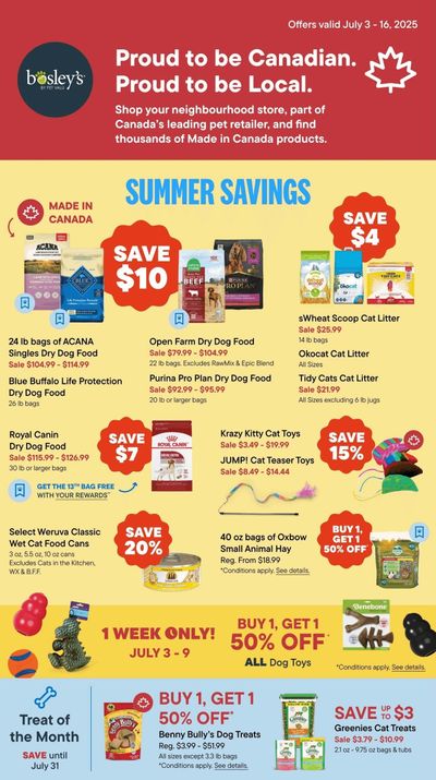 Bosley's by PetValu Flyer July 3 to 16