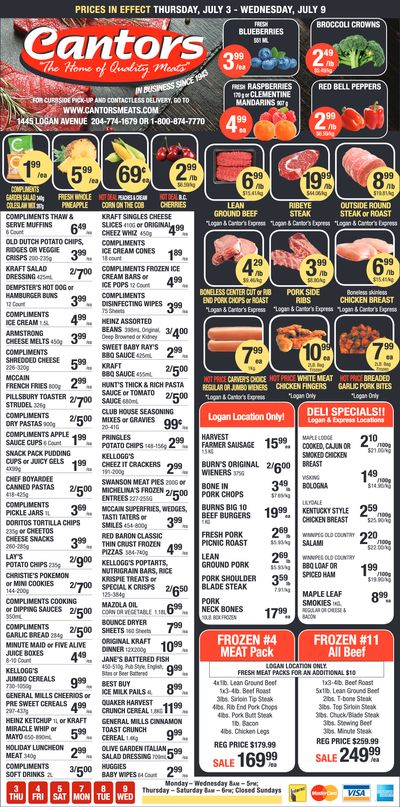 Cantor's Meats Flyer July 3 to 9