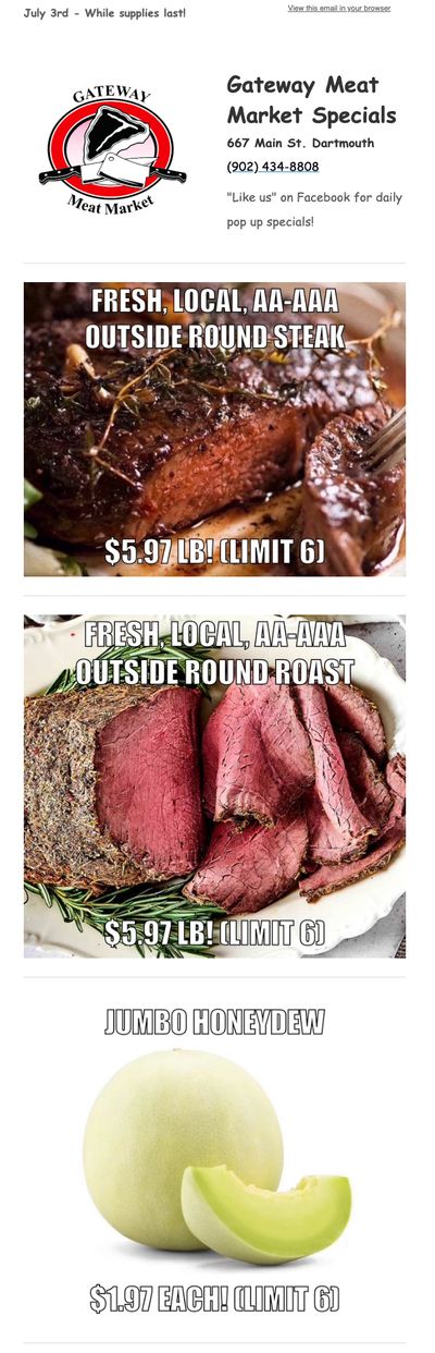 Gateway Meat Market Flyer July 3 to 9