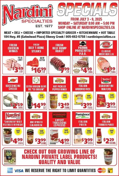 Nardini Specialties Flyer July 3 to 9