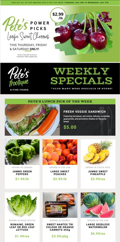 Pete's Fine Foods Flyer July 3 to 9