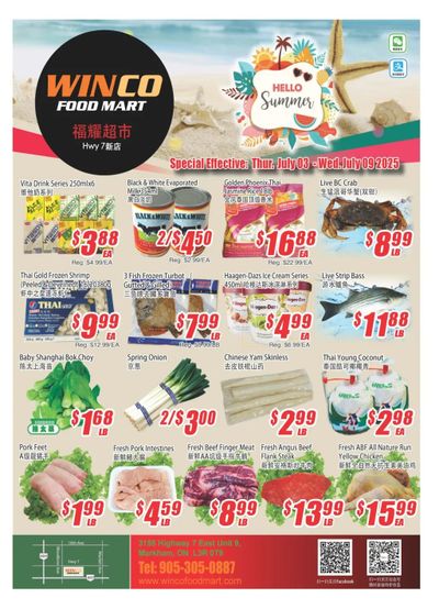 WinCo Food Mart (HWY 7) Flyer July 3 to 9