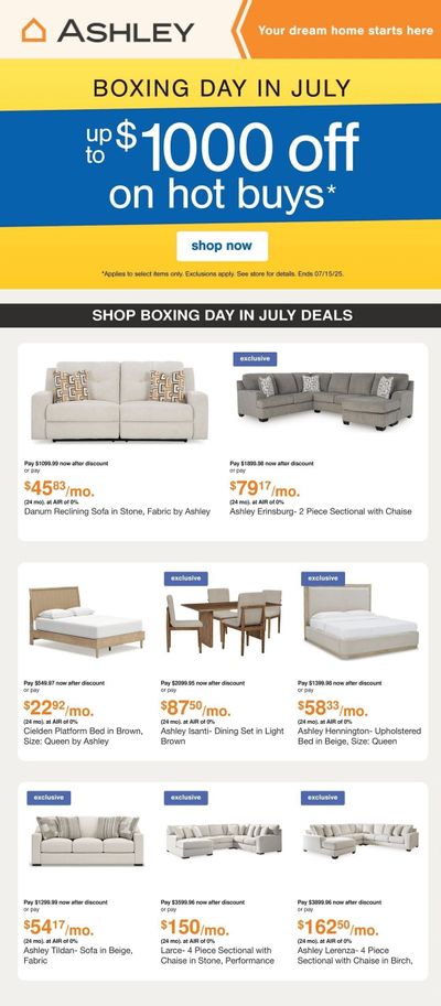 Ashley HomeStore Flyer July 3 to 15