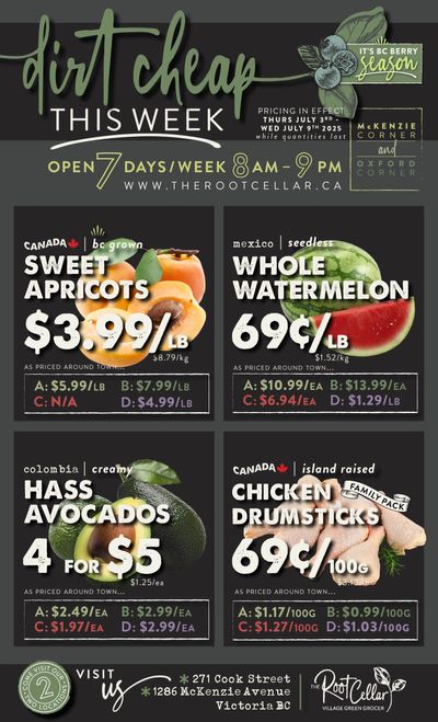 The Root Cellar Flyer July 3 to 9