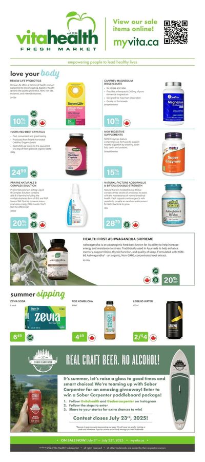 Vita Health Fresh Market Flyer July 3 to 23