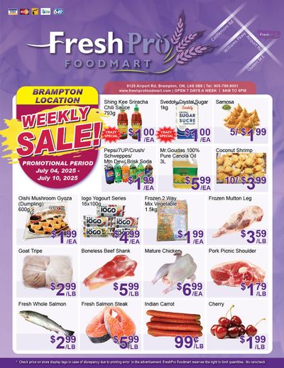 FreshPro Foodmart (Brampton) Flyer July 4 to 10