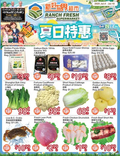 Ranch Fresh Supermarket Flyer July 4 to 10 Ranch Fresh Supermarket Flyer July 4 to 10