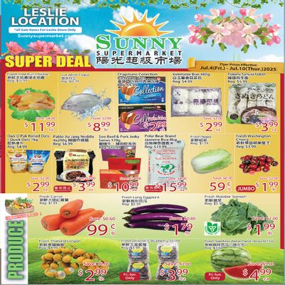 Sunny Supermarket (Leslie) Flyer July 4 to 10