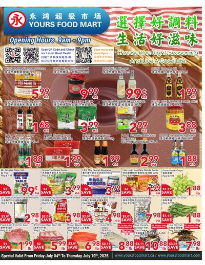Yours Food Mart Flyer July 4 to 10 Yours Food Mart Flyer July 4 to 10
