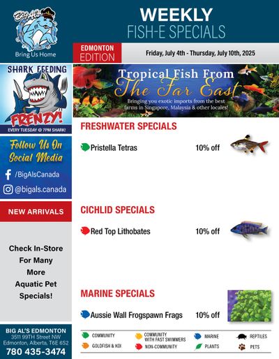 Big Al's (Edmonton) Weekly Specials July 4 to 10