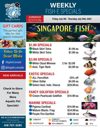 Big Al's (Scarborough) Weekly Specials July 4 to 10