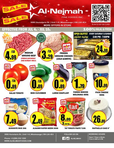 Alnejmah Fine Foods Inc. Flyer July 4 to 10 Alnejmah Fine Foods Inc. Flyer July 4 to 10