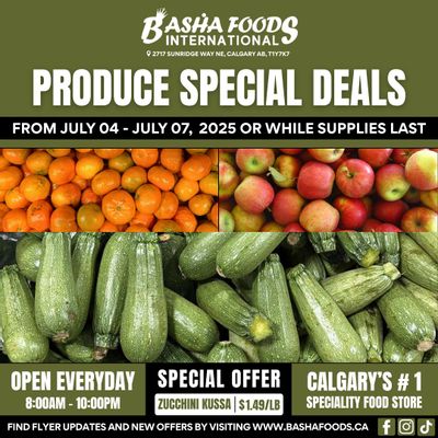 Basha Foods International Produce Deals Flyer July 4 to 7