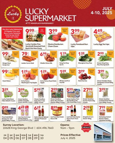 Lucky Supermarket (Surrey) Flyer  July 4 to 10
