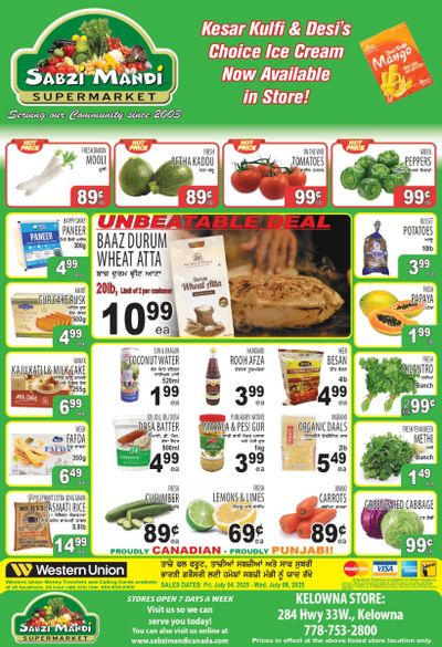 Sabzi Mandi Supermarket (Kelowna) Flyer July 4 to 9