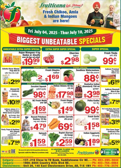 Fruiticana (Calgary) Flyer July 4 to 10