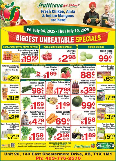 Fruiticana (Chestermere) Flyer July 4 to 10