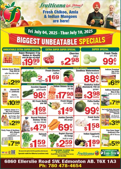 Fruiticana (Edmonton) Flyer July 4 to 10