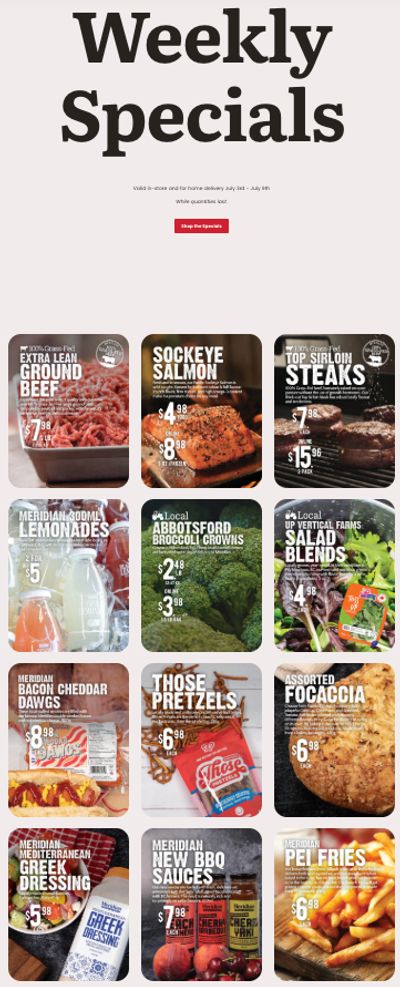 Meridian Farm Market Flyer July 3 to 9 Meridian Farm Market Flyer July 3 to 9