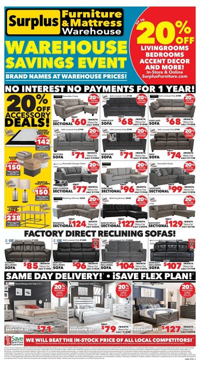 Surplus Furniture & Mattress Warehouse (Calgary, Edmonton) Flyer July 7 to 27