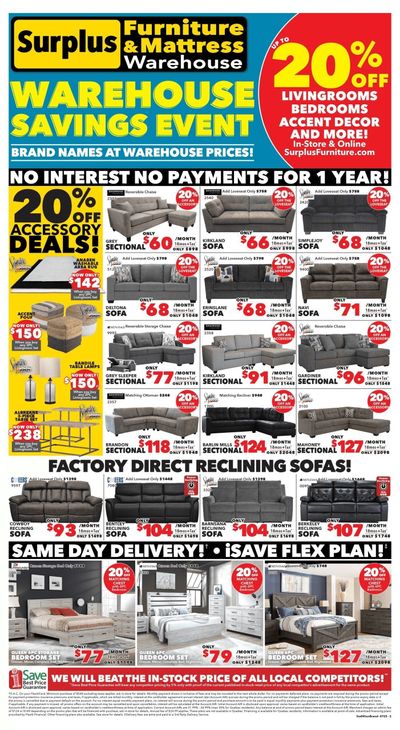 Surplus Furniture & Mattress Warehouse (Sudbury) Flyer July 7 to 27