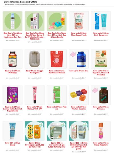 Well.ca Weekly Sales July 7 to 13