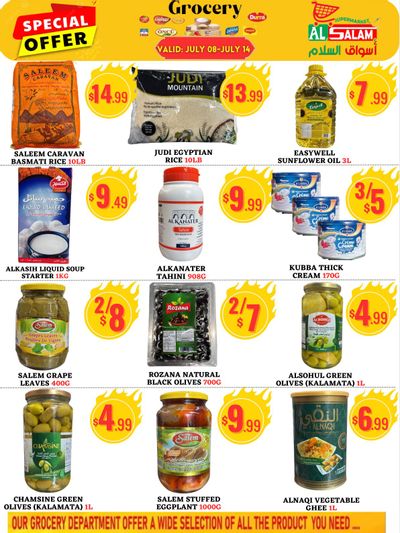 Al-Salam Supermarket Flyer July 8 to 14 Al-Salam Supermarket Flyer July 8 to 14