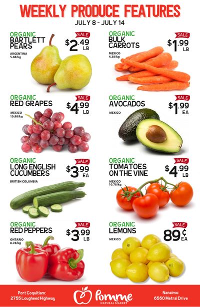 Pomme Natural Market Weekly Produce Flyer July 8 to 14