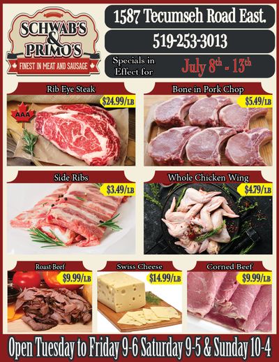 Schwab's & Primo's Flyer July 8 to 13