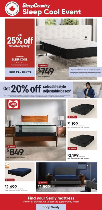 Sleep Country Flyer July 9 to 16