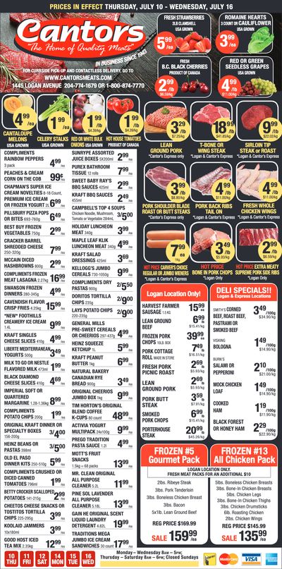 Cantor's Meats Flyer July 10 to 16