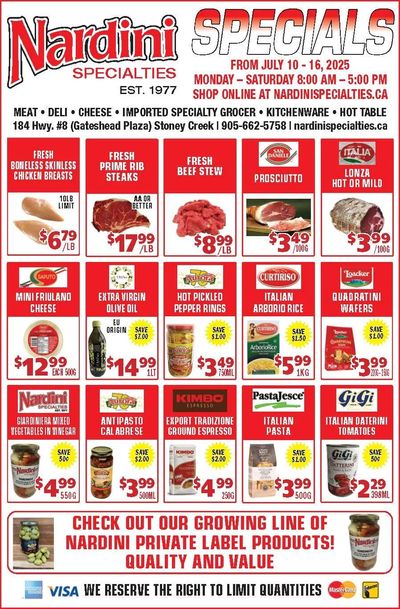 Nardini Specialties Flyer July 10 to 16