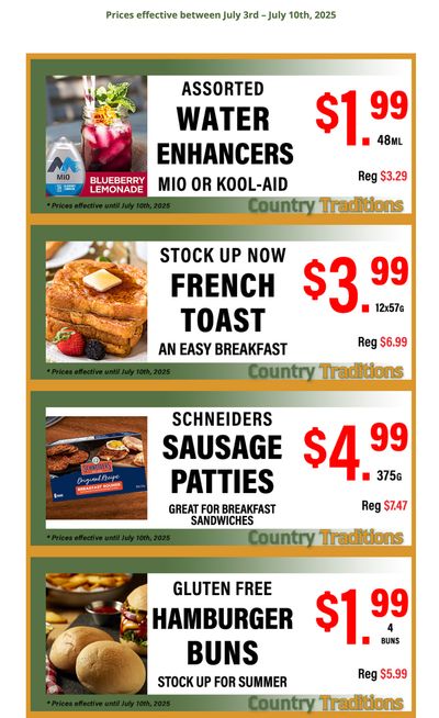 Country Traditions One-Shot Deals Flyer July 3 to 10