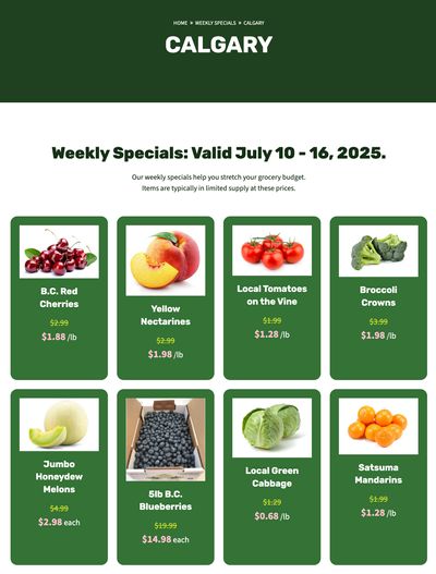 H&W Produce Flyer July 10 to 16
