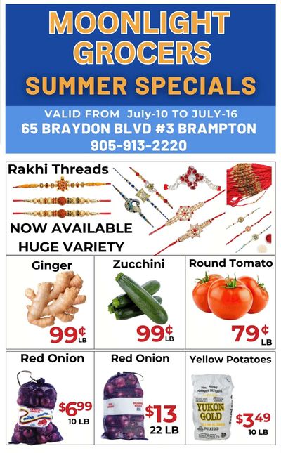 Moonlight Grocers Flyer July 10 to 16