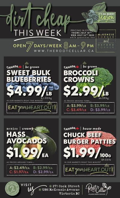 The Root Cellar Flyer July 10 to 16
