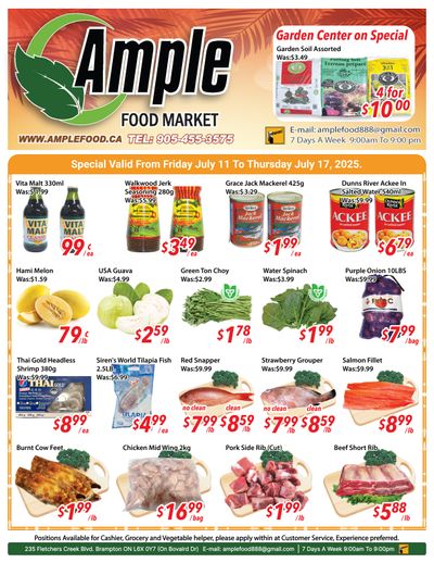 Ample Food Market (Brampton) Flyer July 11 to 17