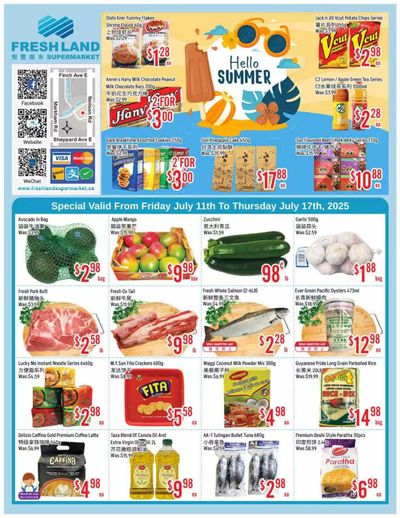 FreshLand Supermarket Flyer July 11 to 17